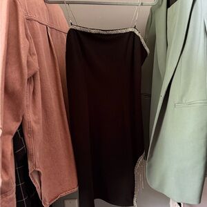 Cider Elegant Black Mini Dress with Sparkling Trim